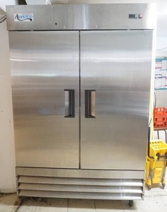 lot 17 image: Commercial Stainless Steel Double Door Refrigerator