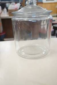 lot 59 image: Vintage Glass Cookie Jar with Lid