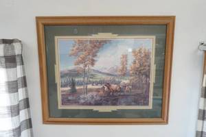 lot 94 image: Moose Print, Framed, Matted