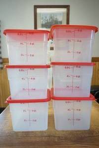 lot 107 image: (6ct) 6 qt Food Storage Containers wlids