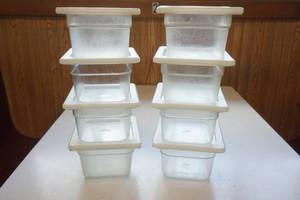 lot 124 image: Clear Polycarbonate Food Storage Pans 16th size wlids