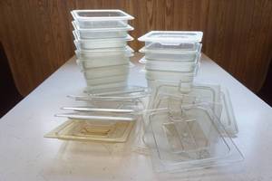 lot 126 image: Clear Polycarbonate Food Storage Pans 16th size