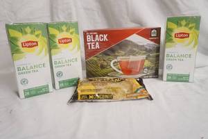 lot 172 image: Green Tea Bags, Black Tea Bags, Wheat Noodle Package