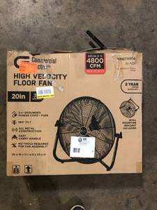 lot 5 image: Commercial Electric 20 in. 3-Speed High Velocity Floor Fan  Customer Returns See Pictures