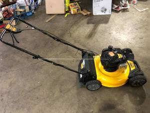 lot 31 image: DEWALT 21 in. 150cc Briggs and Stratton 625ex Engine Rear Wheel Drive 2-in-1 Gas Self Propelled Walk Behind Lawn Mower     Customer Returns See Pictures