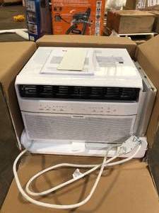 lot 32 image: Toshiba 8,000 BTU 115-Volt Smart Wi-Fi Touch Control Window Air Conditioner with Remote for up to 350 sq. ft. in White    Customer Returns See Pictures