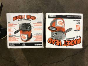 lot 50 image: Lot of  Bucket Head 5 Gal. 1.75 Peak HP Wet Dry Vac Powerhead Shop Vacuum with Filter, Hose (Compatible with 5 Gal. Homer Bucket) BH0100  Customer Returns See Pictures