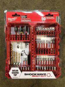 lot 62 image: Milwaukee SHOCKWAVE Impact Duty Alloy Steel Screw Driver Drill Bit Set (50-Piece)    Customer Returns See Pictures