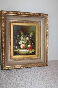 lot 24 image: Framed Still Life Oil Painting Signed by Artist