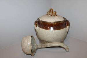 lot 87 image: Stoneware Soup Tureen with Lid and Matching Ladle