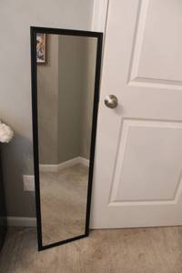 lot 141 image: Full-Length Black Framed Wall Mirror