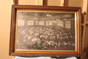 lot 155 image: Framed Vintage Senate Chamber Group Photograph