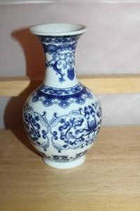 lot 203 image: Blue and White Porcelain Vase with Floral Motif