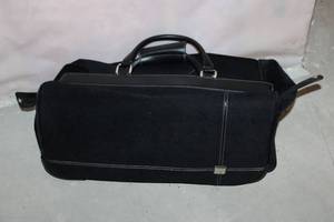 lot 236 image: Black Suede and Leather Briefcase with Handles