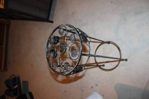 lot 241 image: Metal Floral Plant Stand with Decorative Flower Accents