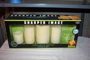 lot 260 image: Sharper Image 5 Piece LED Candle Set with Timer