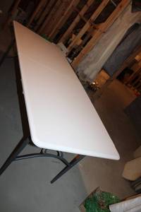 lot 274 image: Rectangular Folding Table with Metal Legs