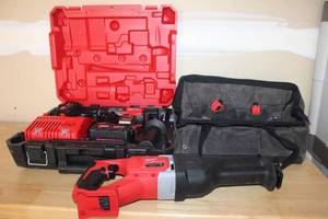 lot B-285 image: Milwaukee M18 Power Tool Set with Case, Batteries and Accessories