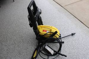 lot 298 image: Karcher Electric Pressure Washer with Hose, Wand, and Brush Attachment