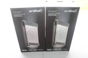 lot 304 image: Pair of Artika Champagne Wall Mounted LED Light Fixtures