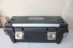 lot 308 image: Stanley Plastic Tool Box with Metal Latches