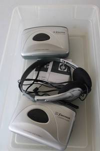 lot 331 image: Lot of 2 Emerson Cassette Players with Headphones and Manuals