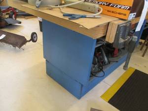 lot 208 image: Very nice wood workbench with large...