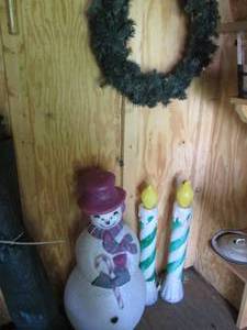 lot 226 image: Pair of lighted candle and 3ft Snow...