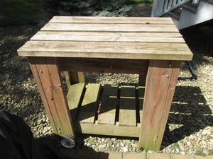 lot 238 image: Heavy duty wood planterbutler cart...