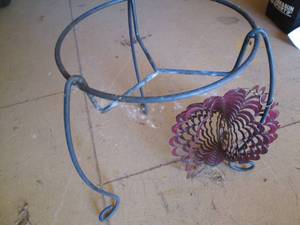 lot 249 image: Metal plant stand frame with mesmer...