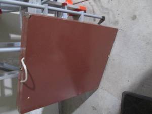lot 297 image: Vintage metal portable folding tabl...