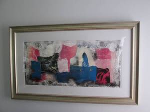 lot 102 image: Framed original 17x38 artwork both...