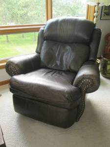 lot 106 image: Leather nailhead style rocker recli...