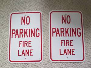 lot 118 image: Lot of 2 no parking fire lane signs...