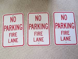 lot 119 image: Lot of 3 no parking fire lane signs...