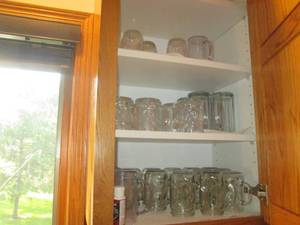 lot 153 image: Collection of glass Mason jar style...