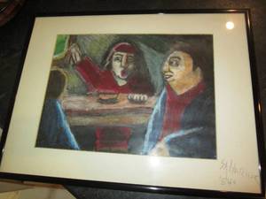lot 342 image: Original framed artwork signed S.A....
