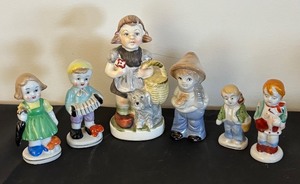 lot 115 image: Set of 6 Vintage Porcelain Children Figurines