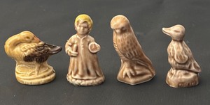 lot 150F image: Set of 4 Wade England Whimsies Animal and Girl Figurines