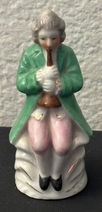 lot 153A image: Vintage Porcelain Figurine of Man Playing Instrument Marked Japan