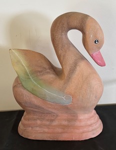 lot 195 image: Wooden Swan Sculpture