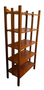 lot 334 image: Vintage Mission Style 5-Shelf Wooden Bookcase