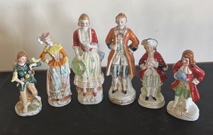 lot 235 image: Set of 6 Vintage Porcelain Figurines