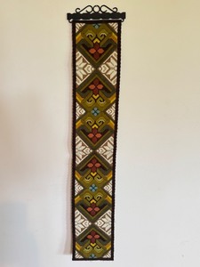 lot 87 image: Vintage Needlepoint Bell Pull with Ornate Pattern