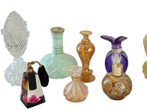 lot 158 image: Collection of 9 Vintage Perfume Bottles and Tins Assorted Styles