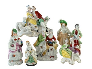 lot 265 image: Set of Vintage Porcelain Figurines Made in Japan and Germany, 3-5 Inches