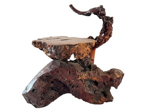 lot 276 image: Burlwood Sculpture Stand or Unique Candleholder
