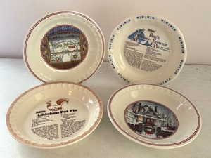 lot 301 image: Collection of 4 Watkins Recipe Pie Plates Assorted Designs