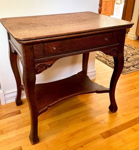 lot 311 image: Vintage Sewing Machine Table Cabinet with Drawer and Removable Top
