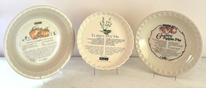 lot 315 image: Set of 3 Watkins Recipe Pie Plates